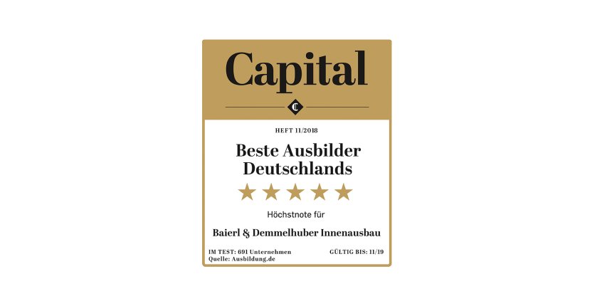 Auszeichnung für baierl + demmelhuber - "Beste Arbeitgeber Deutschlands"